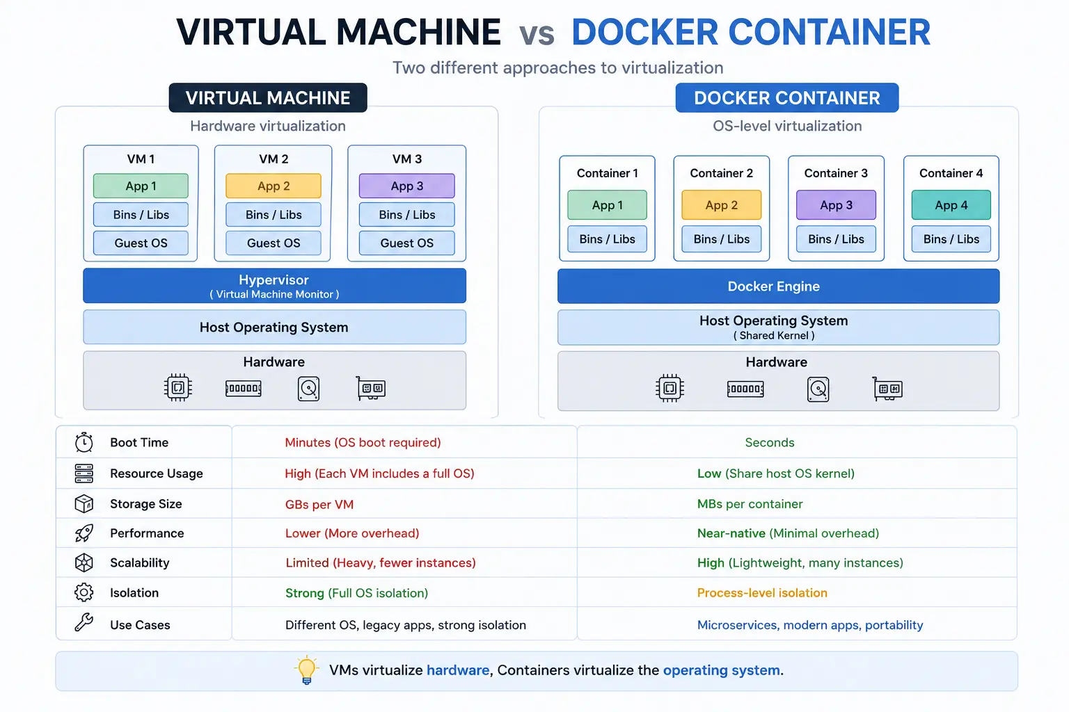 Docker Containers vs Virtual Machines